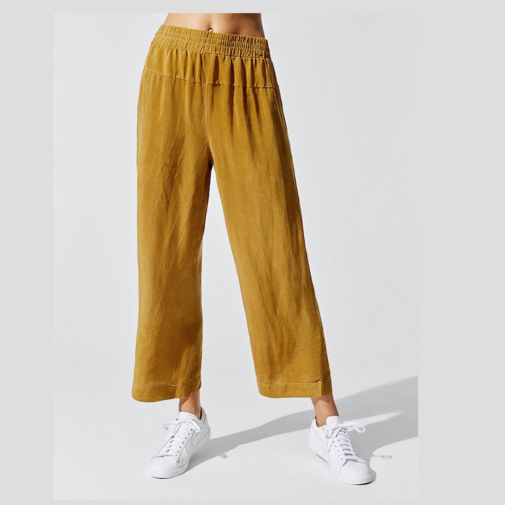 STATESIDE Cupro Wide Leg Pant Pants in Fool's Gold